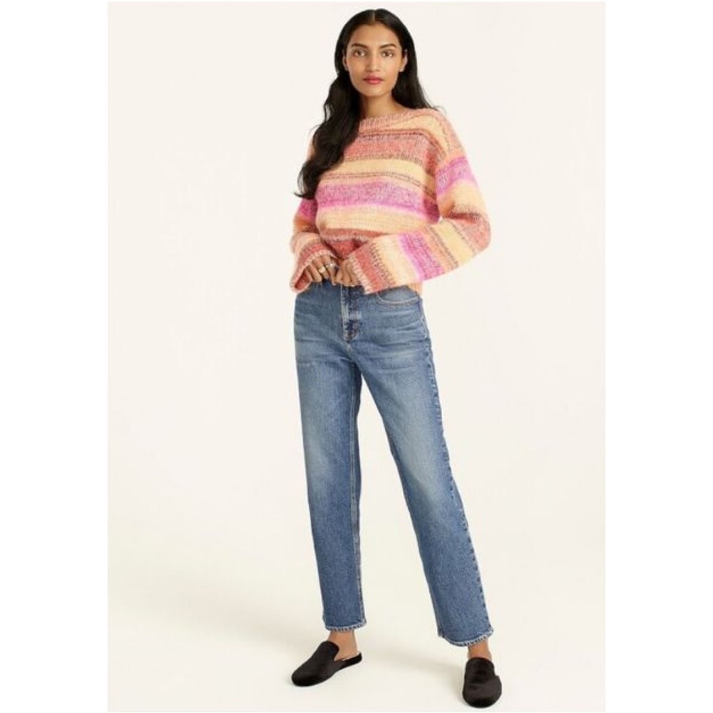 J. Crew High Rise '90s Classic Straight Jean in Poole Wash